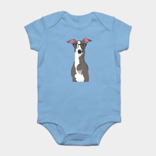 Hipster Italian Greyhound Dog T-Shirt for Dog Lovers Baby Bodysuit